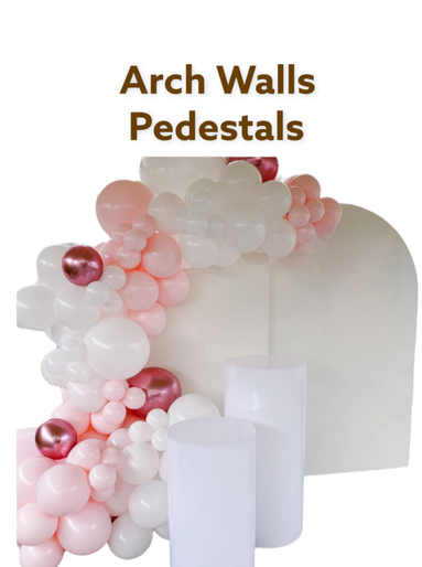 backdrop arch walls and round plinths for RENT