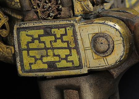 Riveted parts on Saint Manchan's Shrine. Photography be Kevin O'Dwyer