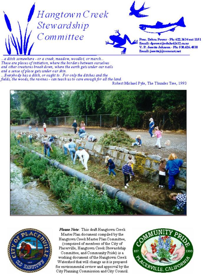 Hangtown Creek Master Plan Placerville Community Pride Volunteers Archives Josette Johnson http://www.josettejohnson.com