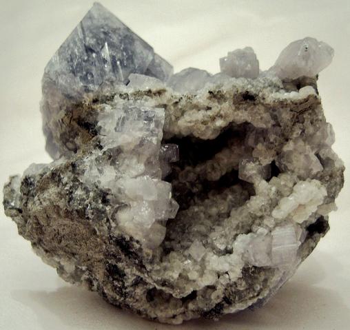 CELESTINE Celestite, CALCITE, STRONTIANITE - Meckley's Quarry, Mandata, Northumberland County, Pennsylvania, USA