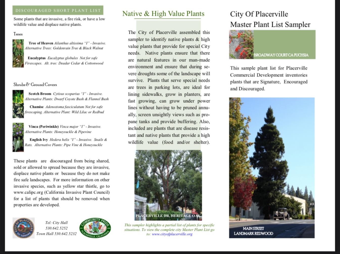 Community Pride Plant List Sampler Placerville California