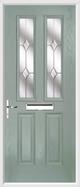 2 panel 2 square composite door jewel glass