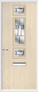 3 Square Strip Door lignum glass