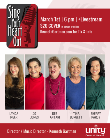 Deb Antari, Jen Davis, Doug Kitchen, Christina Lake and Sherry Pardy in "Sing Your Heart Out"