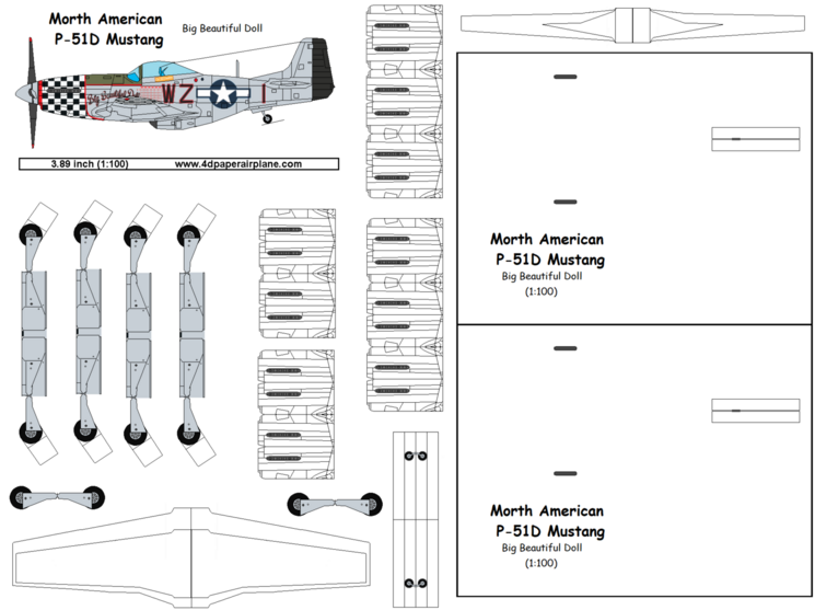 4D model template of P-51D Mustang