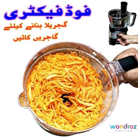 Food Factory in Pakistan. Multifunctional Food Processor includes Food Chopper, Blender, Meat Mincer, Spice Grinder, Juicer, French Fries & Salad Cutter, Egg Beater, Orange & Citrus Juicer in Pakistan