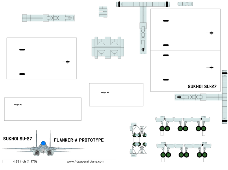 4D model template of Sukhoi SU-27 Flanker-A