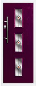 3 square composite door in purple