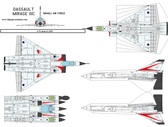 free paper airplane template of Dassault Mirage III