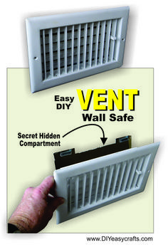 Easy DIY Secret Hidden Compartment Air Vent Wall Safe. Free step by step instructions. www.DIYeasycrafts.com