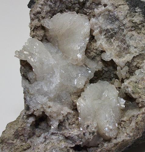 HEULANDITE and CALCITE - Upper New Street Quarry (Burger's Quarry), Paterson, Passaic County, New Jersey, USA