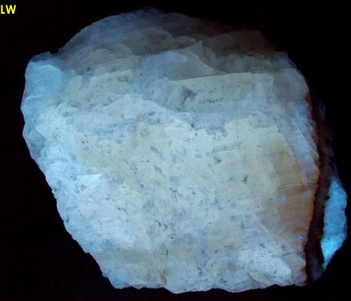 fluorescent phosphorescent CALCITE crystals - closed locality - Meckley's Quarry, Mandata, Northumberland County, Pennsylvania, USA - ex Franklin Mineral Museum
