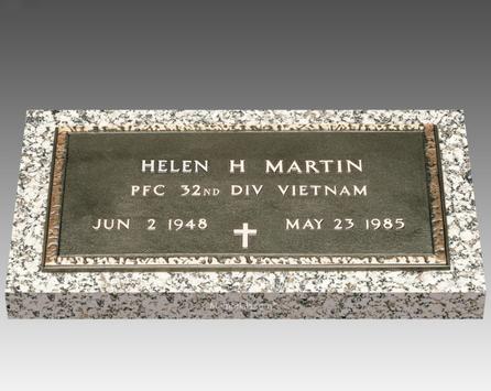 Veteran flat bronze tombstone