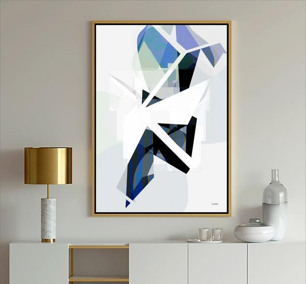 Blue and White Geometric Art, #Geometric, #abstract art, #dubois Art, #wallart