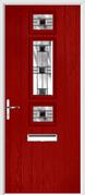 3 Square Strip Composite Door aspen glass