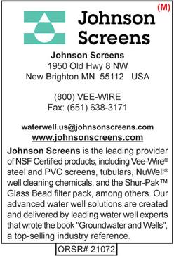 Johnson Screens, Water Well Rehabilitation