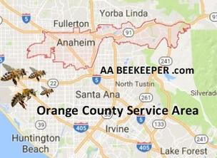 Anaheim Bee Removal Services Map
