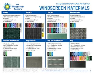 Windscreen Materials 1 Page PDF Flyer