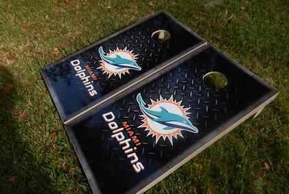 miami dolphins cornhole boards