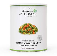 Fresh and Honest Foods 100% All Natural Freeze-Dried Mixed Vegi II (Peas, Corn, Carrots) 20.1 OZ #10 Can