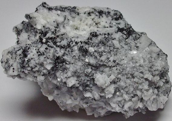 Black Magnetite, white Dolomite crystals, Christie Mine (Christi Mine; Christy Mine; Christie Asbestos; Coalinga Asbestos), Wright Mountain, New Idria District, Diablo Range, Fresno County, California, USA