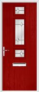 3 Square Strip Composite Door regal opal glass