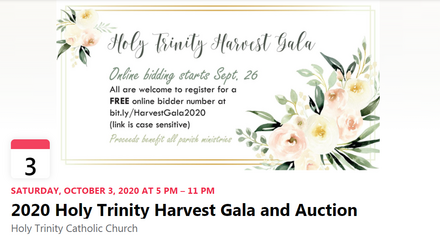 2020 Holy Trinity Harvest Gala Facebook Event