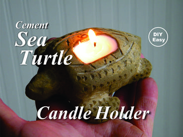 DIY Cement Sea Turtle Candle Holder. www.DIYeasycrafts.com