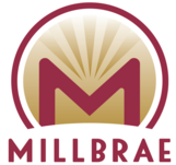 Millbrae Logo. Big M in a circle.