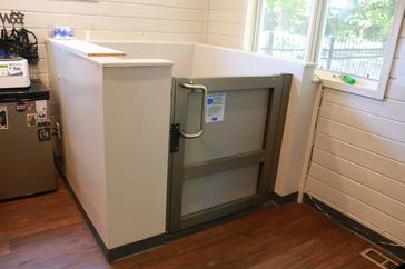 Patient lift to surgical and radiography suites at Cincinnati Hills Animal Clinic Montgomery Road location