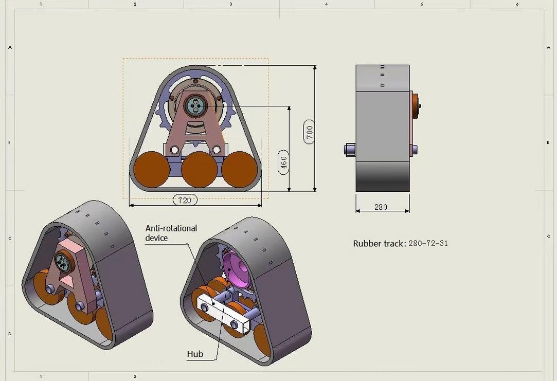 rubber track assembly for tractor