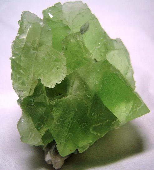 green Fluorescent FLUORITE, CALCITE poker chips, Xianghualing Mine (Hsianghualing Mine), Xianghualing Sn-polymetallic ore field, Linwu County, Chenzhou Prefecture, Hunan Province, China - ex Parker Minerals