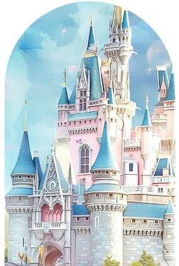 PRINCESS FAIRYTALE CASTLE BACKDROP ARCH COVER FOR RENT KIDS BIRTHDAY