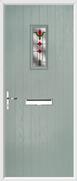 Cottage Rectangle Composite Door fleur-de-lys glass