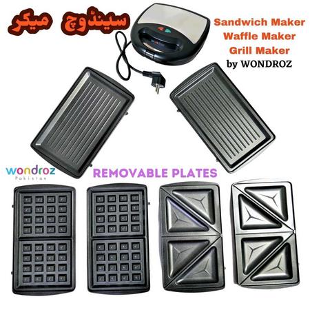 3 in 1 Sandwich Maker in Pakistan. It also includes Grill Maker & Waffle Maker