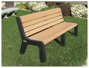 brown and black recycled plastic bench