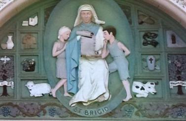 St. Brigid teaching children.