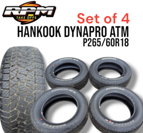 New Takeoff P265/60R18 Hankook Dynapro ATM Tires! Set of 4!