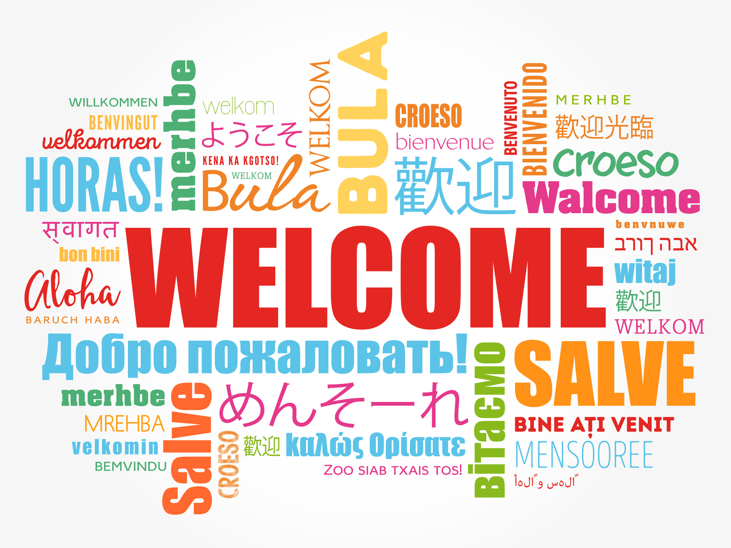 Добро пожаловать на разных языках