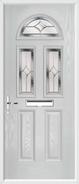 2 Panel 2 Square 1 Arch Composite Door regal sapphire glass