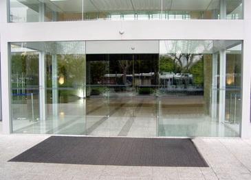 automatic frameless sliding glass door