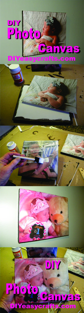 DIY Easy Mod Podge Photo Canvas Transfer crafts and projects. www.DIYeasycrafts.com