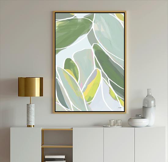 Modern Art deco Abstract geometric art in gray, silver, gold and white