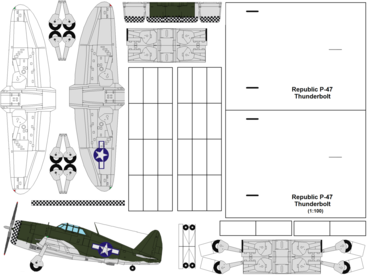 4D model template of Republic P-47 Thunderbolt