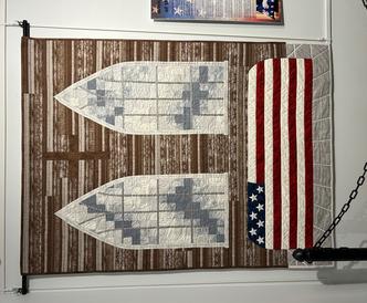 Patriots Heart quilt exhibit in the Great Ponds Gallery