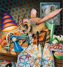 Quilting Bee by Dennis McGregor, Sisters Oregon available for sale at Sisters Gallery & Frame Shop