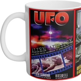 "Alien Autopsy UFO Magazines" White Mug, 11oz