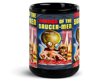 Retro Alien Montage Black Glossy ​Coffee/Tea Mug by Spiz