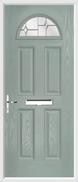 4 Panel 1 Arch Composite Door regal opal glass