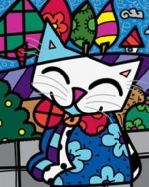 Romero Britto Midnight Cat